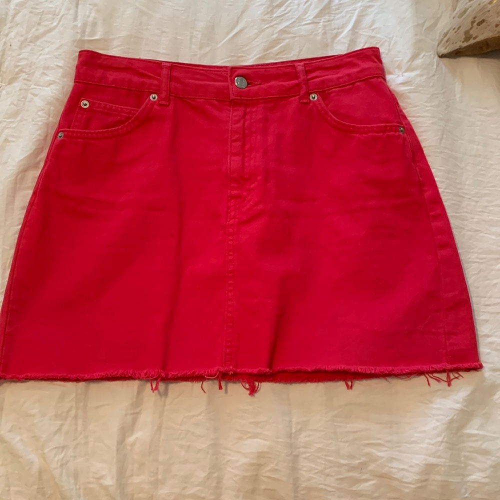 Top shop red skirt